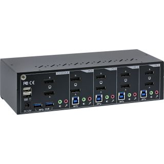 InLine KVM Desktop Switch, 4-fach, Dual-Monitor DisplayPort 1.2, 4K, USB 3.0, Audio