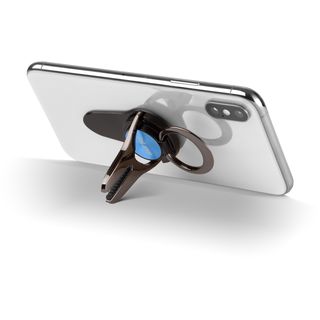 InLine Smartphone 3in1 Smartclip KFZ-Halter, Stnder, Finger Halterung, selbstklebender Handygriff, Smartphonehalter, Selfie Handyhalter, blau