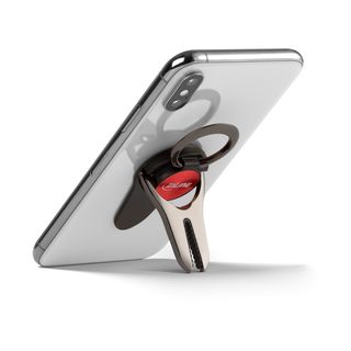 InLine Smartphone 3in1 Smartclip KFZ-Halter, Stnder, Finger Halterung, selbstklebender Handygriff, Smartphonehalter, Selfie Handyhalter, rot