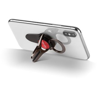 InLine Smartphone 3in1 Smartclip KFZ-Halter, Stnder, Finger Halterung, selbstklebender Handygriff, Smartphonehalter, Selfie Handyhalter, rot