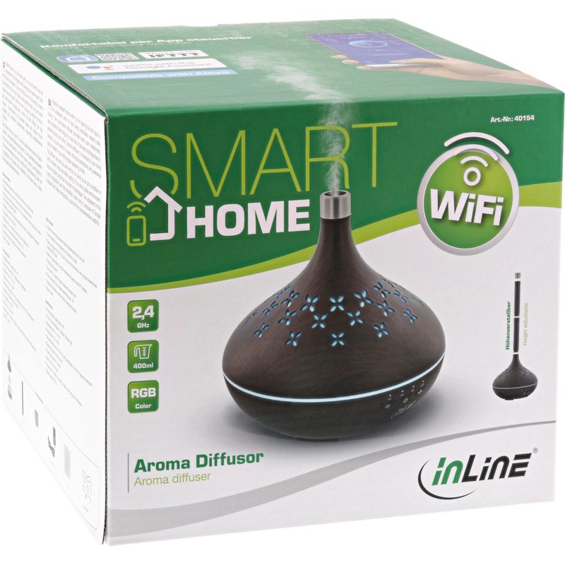 InLine SmartHome Ultraschall Aroma Diffusor, Luftbefeuchter, Ambiente