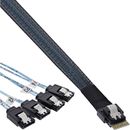 InLine Slim SAS Kabel, SFF-8654 zu 4x SATA 7-pin, 12Gb/s,...