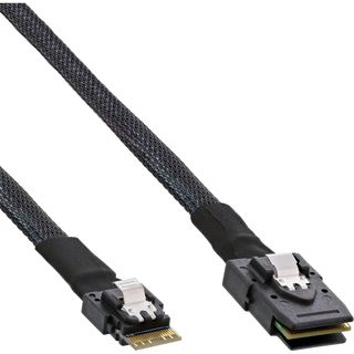 InLine Slim SAS Kabel, SFF-8654 zu Mini SAS SFF-8087, 12Gb/s, 0,5m