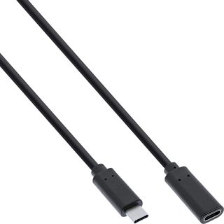 InLine USB 3.2 Kabel, USB Typ-C Verlngerung Stecker/Buchse, schwarz, 0,5m