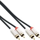 InLine Slim Audio Kabel 2x Cinch ST/ST, Stereo, 2m