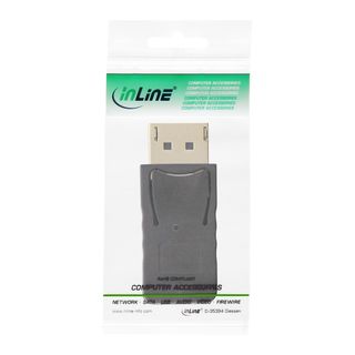 InLine DisplayPort Adapter, DisplayPort Stecker auf mini DisplayPort Buchse, 4K/60Hz, schwarz/gold