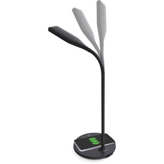 InLine SmartHome LED Tischleuchte mit Qi-Ladeflche und USB Ausgang, schwarz