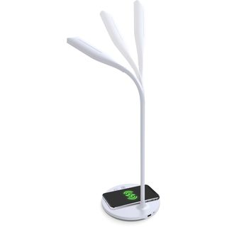 InLine SmartHome LED Tischleuchte mit Qi-Ladeflche und USB Ausgang, wei
