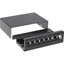 InLine® Patchfeld-Dose Aufputz für 8x Keystone RJ45, Metall, schwarz RAL9005