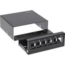 InLine® Patchfeld-Dose Aufputz für 6x Keystone RJ45, Metall, schwarz RAL9005