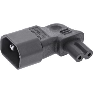 InLine Netzadapter IEC 60320 C14 / C7, links/rechts gewinkelt, 3pol. Kaltgerte zu 2pol.