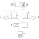 InLine® Patchkabel-Adapter Cat.6A, RJ45 Stecker/Buchse, 90° nach unten gewinkelt