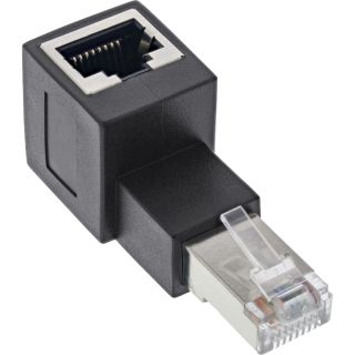 InLine Patchkabel-Adapter Cat.6A, RJ45 Stecker / Buchse, 90 nach oben gewinkelt