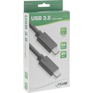 InLine USB 3.2 Gen.2 Kabel, USB Typ-C Stecker/Stecker, schwarz, 2m