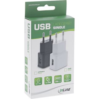 InLine USB Ladegert Single, Netzteil, Stromadapter, 100-240V zu 5V/1,2A, schwarz
