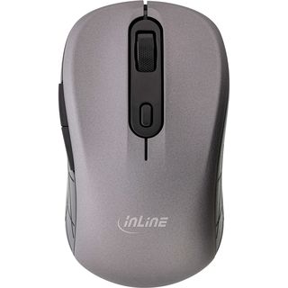 InLine Maus 3-in-1, Bluetooth + 2x 2.4GHz Funk, 5 Tasten, optisch, grau/schwarz