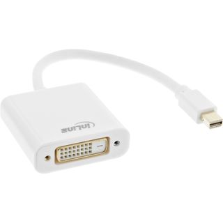InLine Mini DisplayPort zu DVI Adapter, Mini DisplayPort Stecker auf DVI-D 24+1 Buchse, Alu, wei