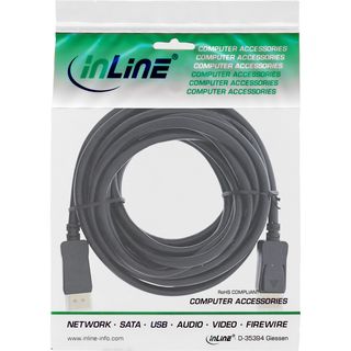 InLine DisplayPort 1.4 Kabel aktiv, 8K4K, schwarz, vergoldete Kontakte, 7,5m