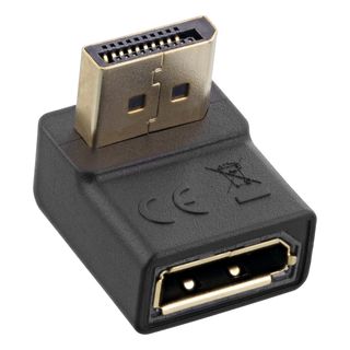 InLine DisplayPort Adapter, DisplayPort Stecker / Buchse, nach unten gewinkelt