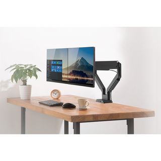 InLine Tischhalterung mit Lifter und USB/Audio, beweglich, fr zwei Monitore bis 81cm (32), max. 9kg