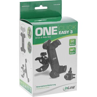InLine One Click Easy 3 Drive & Ride Set mit Universalklemme und Lüftungsgitter-Clip