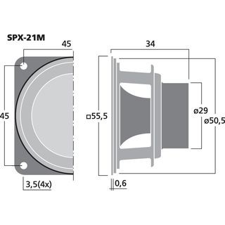Hi-Fi-Breitbandlautsprecher, 12 W, 4 ? SPX-21M