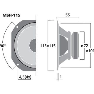 Hi-Fi-Mitteltner, 50 W, 8 ? MSH-115