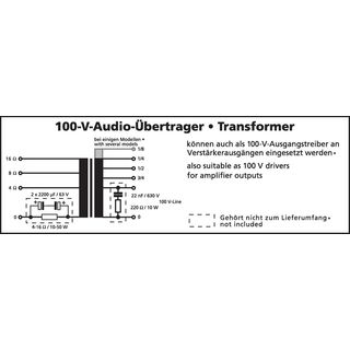 100-V-Leistungs-Audio-Transformator TR-1025LC
