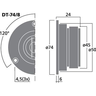 Hi-Fi-Miniatur-Hochtner, 15 W, 8 ? DT-74/8
