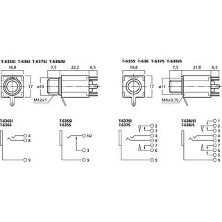 6,3-mm-Stereo-Klinken-Einbaubuchse T-637S