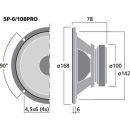 PA-Kompakt-Tiefmitteltöner, 100 W, 8 Ω...