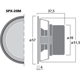 Miniatur-Hi-Fi-Breitbandlautsprecher, 15 W, 8 ? SPX-20M