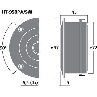 Ringradiator-Hochtner, 30 W, 8 ? HT-958PA/SW