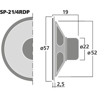 Miniatur-Einbaulautsprecher SP-21/4RDP
