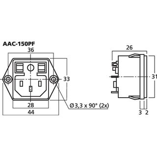 Einbaustecker AAC-150PF