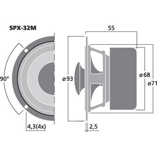 Hi-Fi-Breitbandlautsprecher, 20 W, 8 ? SPX-32M