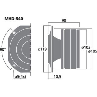 Profi-PA-Ringradiator, 50 W, 8 ? MHD-540