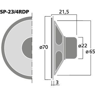 Miniatur-Einbaulautsprecher SP-23/4RDP