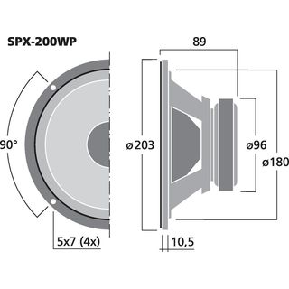 Hi-Fi-Breitbandlautsprecher, 50 W, 8 ? SPX-200WP
