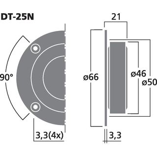 Neodym-Hi-Fi-Hochtner, 40 W, 8 ? DT-25N