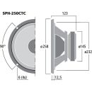 Hi-Fi-Subwoofer, 2 x 100 W, 2 x 8 Ω SPH-250CTC