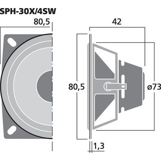 High-Quality-Hi-Fi-Breitbnder, 20 W, 8 ? (/8) oder 4 ? (/4), mit schwarzer Kevlar-Membran SPH-30X/4SW