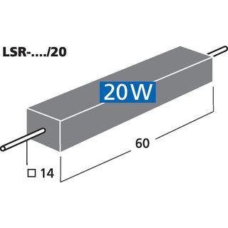 Hochlast-Zementwiderstand, 1,0 ?, 20 Watt LSR-10/20