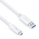 Premium USB v3.2 USB-C / USB-A Kabel - 0.50m, weiß