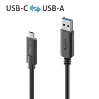 Premium USB v3.2 USB-C / USB-A Kabel ? 0,50m, schwarz