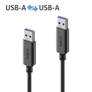 Premium USB v3.2 USB-A Kabel ? 1,00m, schwarz