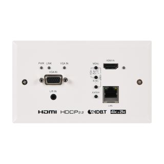 UHD 2x1 HDMI/VGA over HDBaseT Wallplate Scaler (EU 2-Gang Box, UK Faceplate) - Cypress CH-2538STXWPEUK