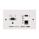 UHD 2x1 HDMI/VGA over HDBaseT Wallplate Scaler (EU 2-Gang...