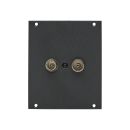 Steckverbinder-Modul 2-Loch-Stichdose für Antennen-, BK- und Satellitenempfangsanlagen, 2 HE, 2 BE für SYS-Gehäuseserien, Farbe: anthrazit, RAL 7016 | SYCFB22-ANT