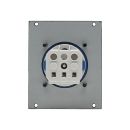 Steckverbinder-Modul 1 x SCHUKO franz. Version, blau, mit Deckel, 16A, 2 HE, 2 BE für SYS-Gehäuseserien, Farbe: anthrazit, RAL 7016 | SYCFB22-SCHA-FP